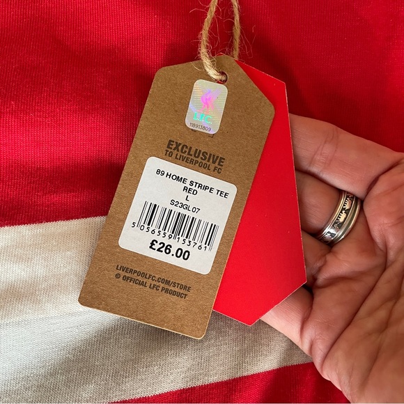 Liverpool FC Red Official Tee with Stripes - Picture 6 of 10